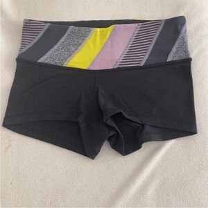 Vibrant Waistband Black Shorts